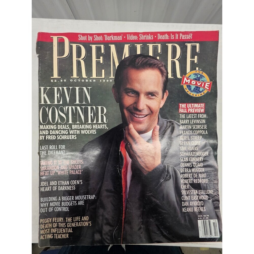 PREMIERE Kevin Costner October 1990 Dancing With Wolves Movie Magazine